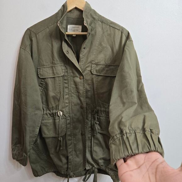 Current/Elliott Revolve Twill Leisure Parka Recruiter Green XS 0 Utility Jacket - Picture 3 of 12